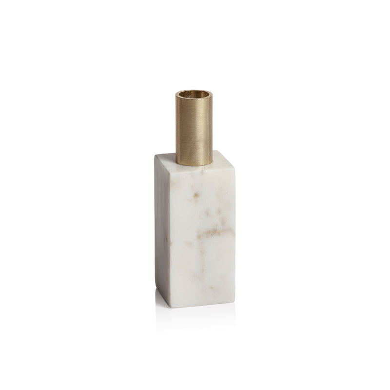 Zodax Malakai Rectangular Marble Candle Holders, Set of 2