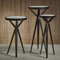 Zodax Adhara Aluminum Cocktail Table with Marble Top, 11" x 19.5"