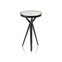 Zodax Adhara Aluminum Cocktail Table with Marble Top, 11" x 19.5"