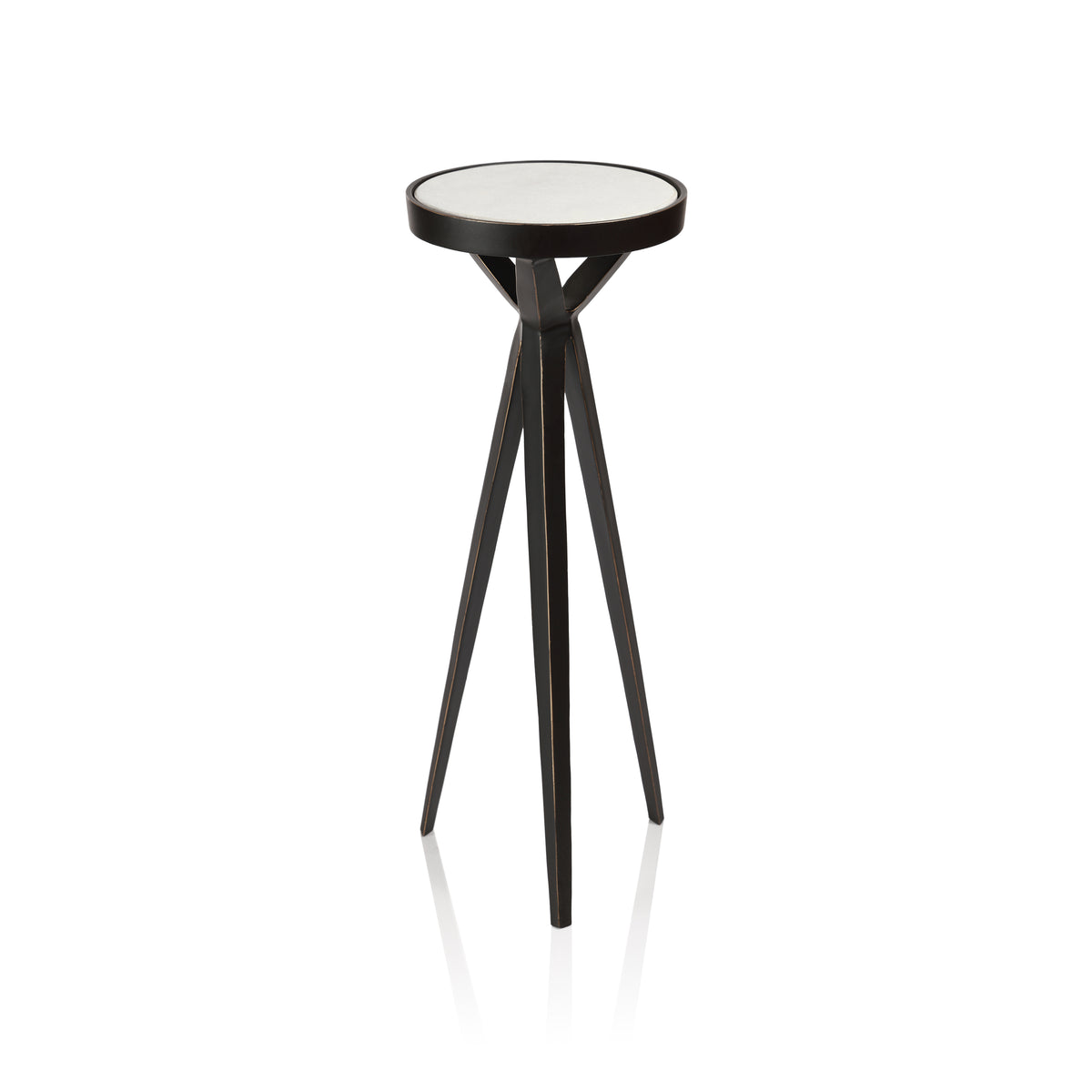 Zodax Adhara Aluminum Cocktail Table with Marble Top, 9.5" x 20.5"
