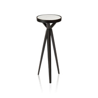 Zodax Adhara Aluminum Cocktail Table with Marble Top, 9.5" x 20.5"