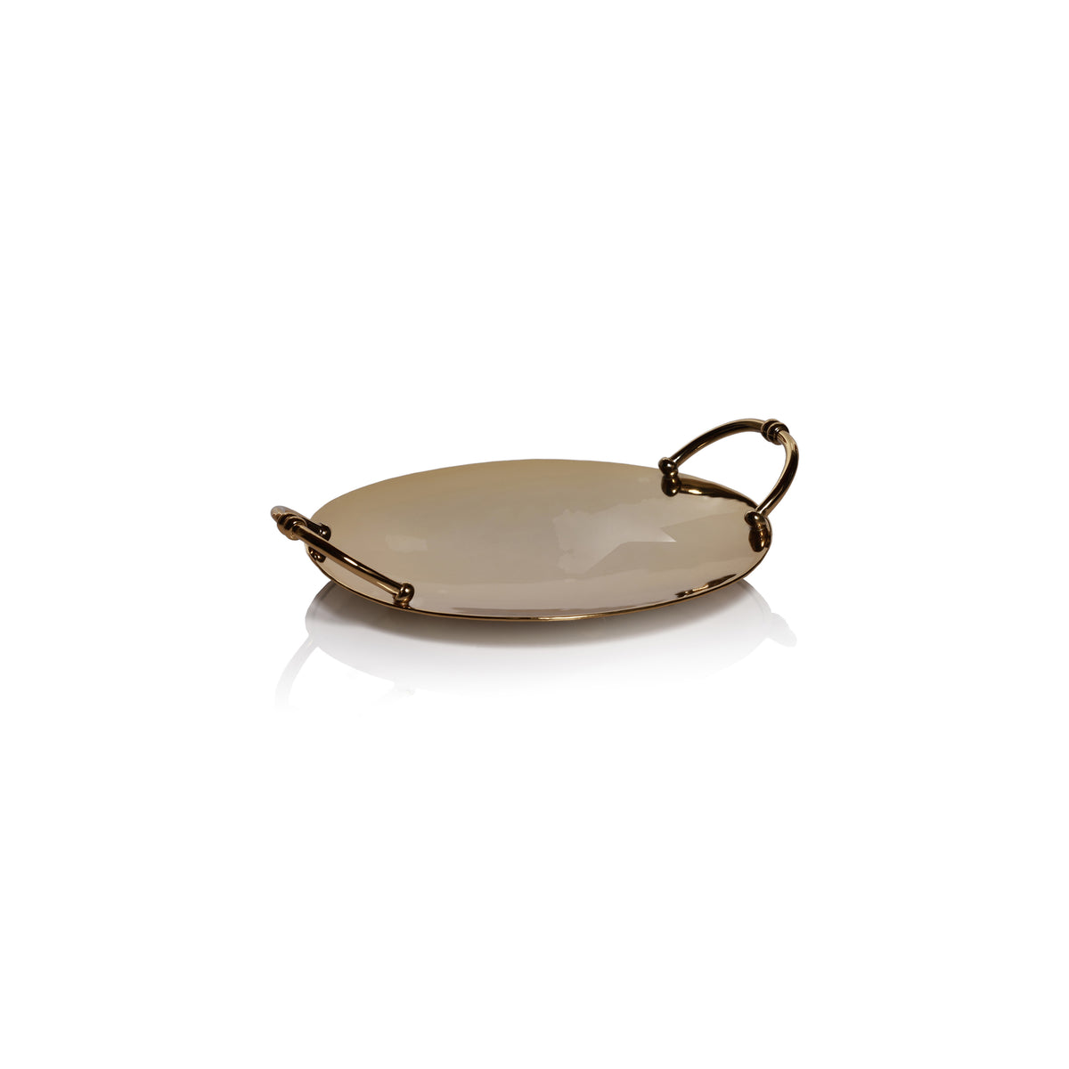 Zodax Azalea Stainless Steel Serving Tray, Round