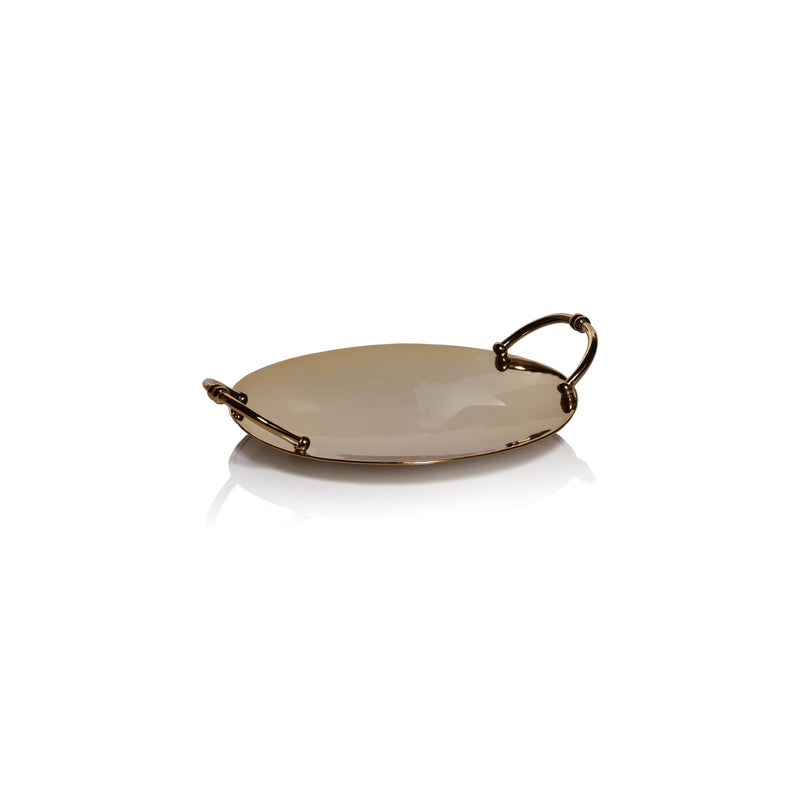 Zodax Azalea Stainless Steel Serving Tray, Round