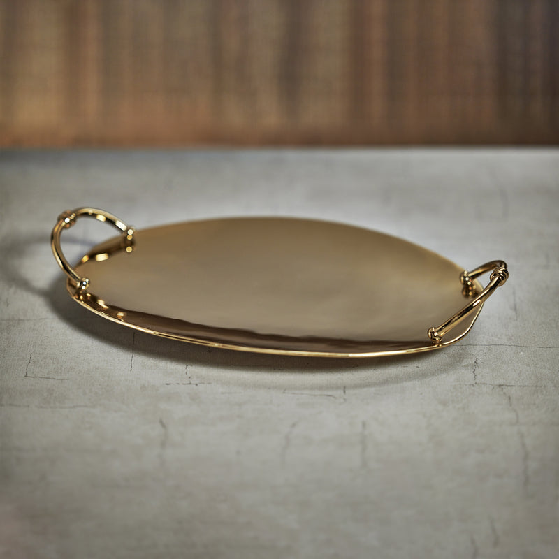 Zodax Azalea Stainless Steel Serving Tray, Oval