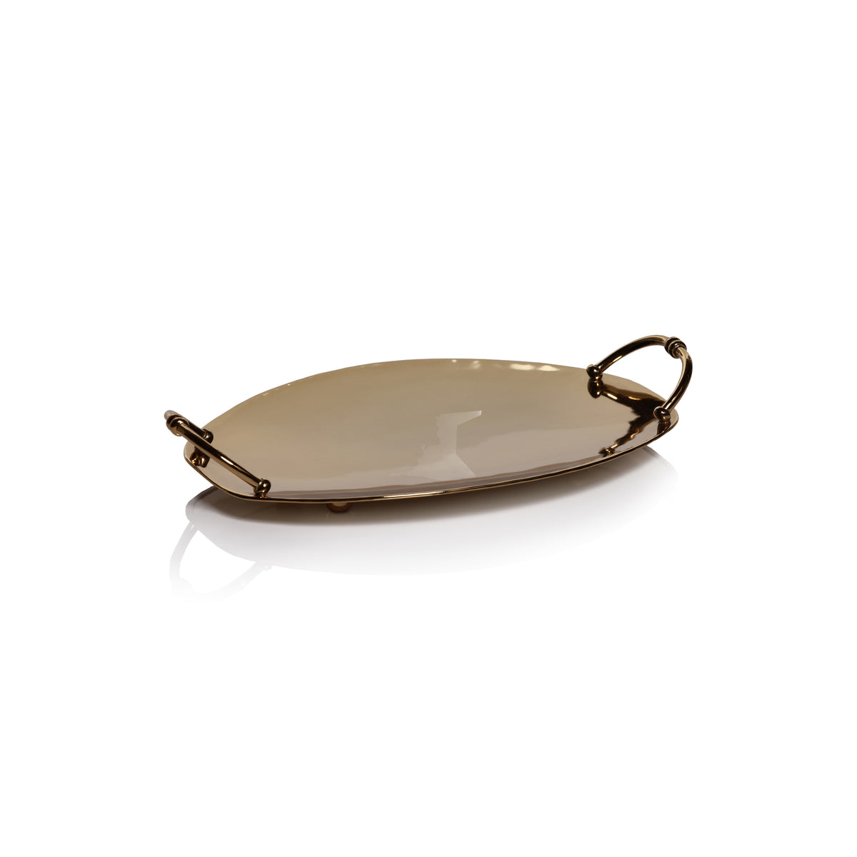 Zodax Azalea Stainless Steel Serving Tray, Oval