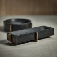 Zodax Catania Marble Tray on Metal Base, Black
