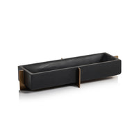 Zodax Catania Marble Tray on Metal Base, Black