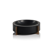 Zodax Catania Marble Bowl on Metal Base, Black