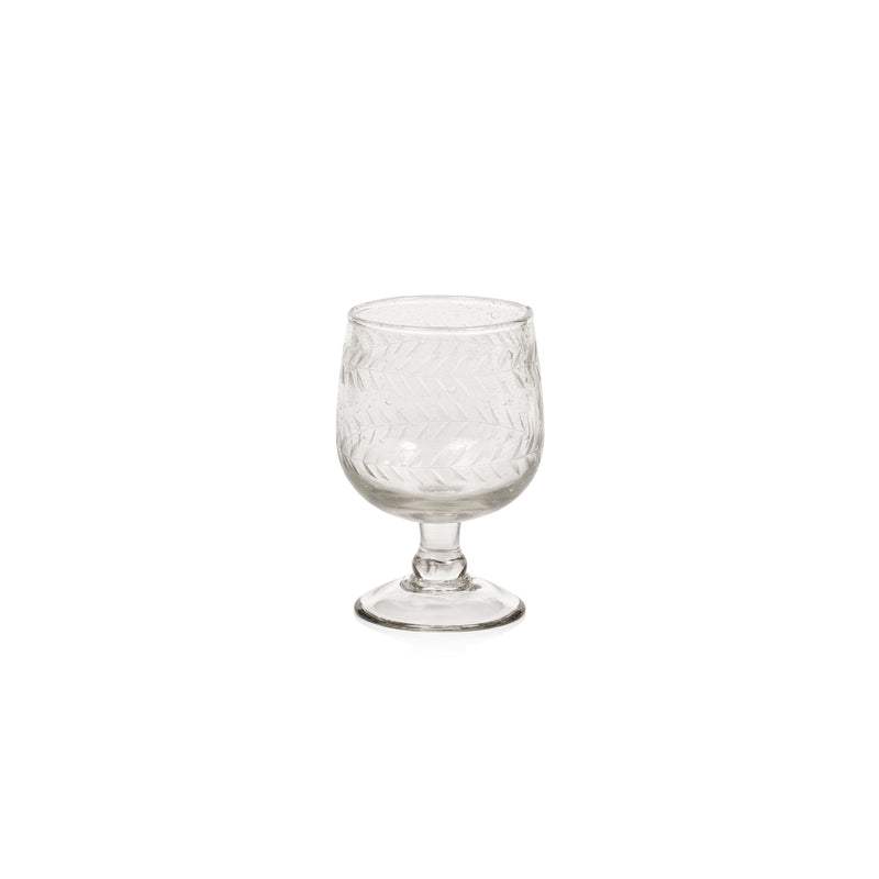 Zodax Colette Hand Made & Etched White Wine Glasses, Set of 4