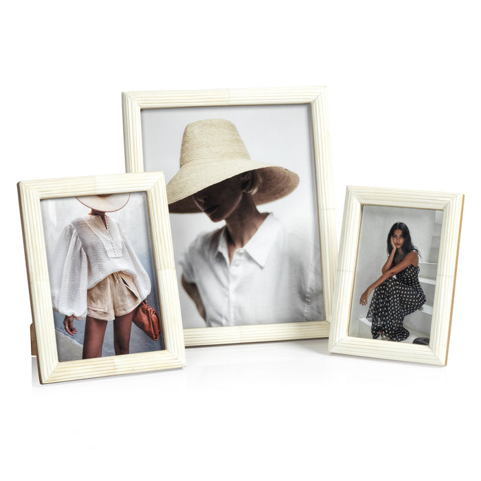 Zodax Palomar Etched White Bone Photo Frame, 5" x 7"