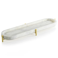 Zodax Pordenone Marble Tray on Metal Stand, Large