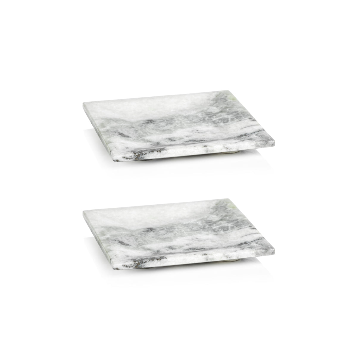 Zodax Pordenone Marble Trays, 6" x 6", Set of 2