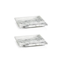 Zodax Pordenone Marble Trays, 6" x 6", Set of 2