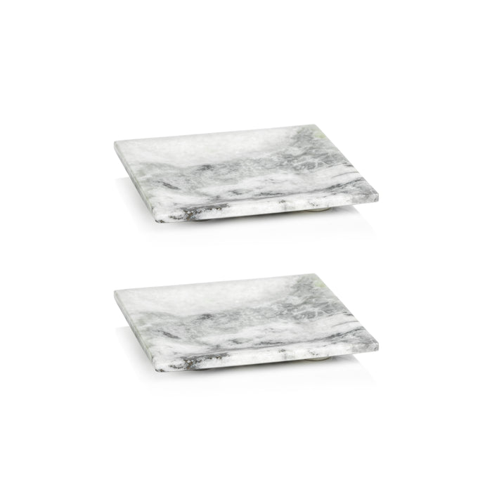 Zodax Pordenone Marble Trays, 6" x 6", Set of 2
