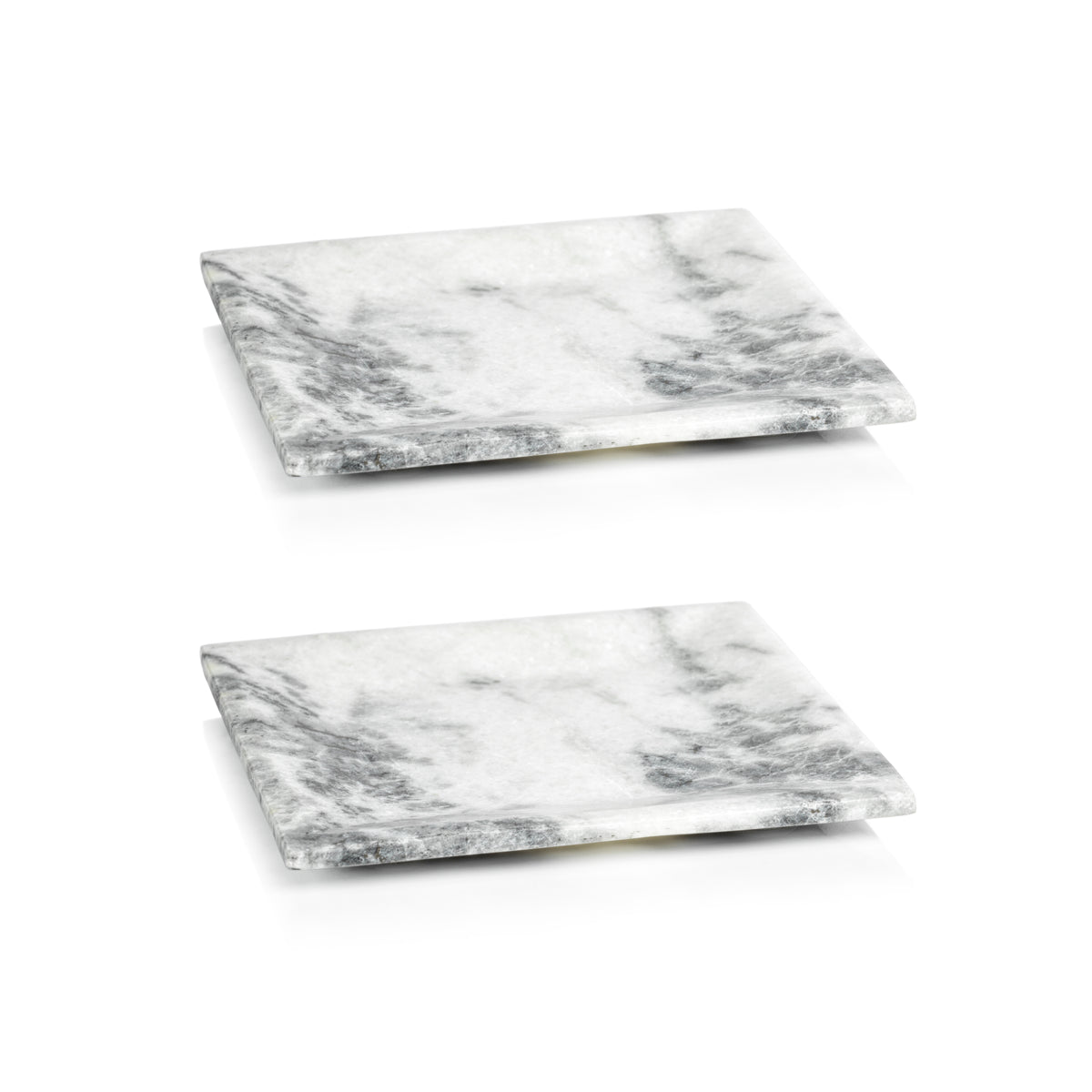 Zodax Pordenone Marble Trays, 8" x 8", Set of 2
