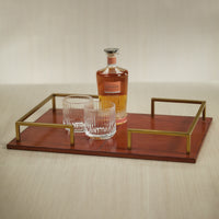 Zodax Chadwell 22" Long Leather Bar Tray