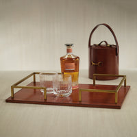Zodax Chadwell 22" Long Leather Bar Tray