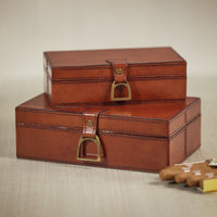 Zodax Chadwell Rectangular Leather Decorative Box, Small