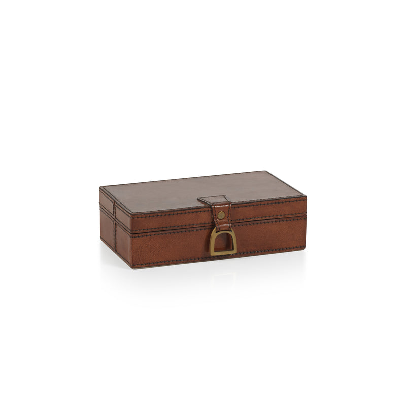 Zodax Chadwell Rectangular Leather Decorative Box, Small