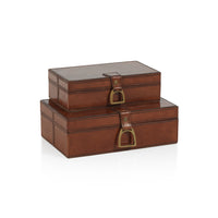Zodax Chadwell Rectangular Leather Decorative Box, Small