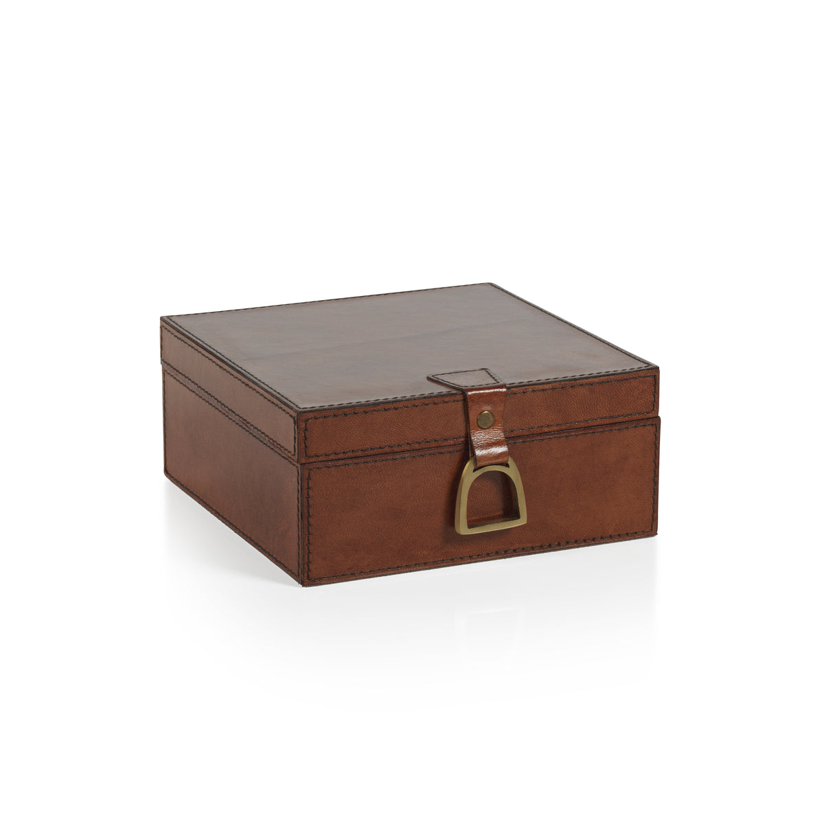 Zodax Chadwell Square Leather Decorative Box, Small