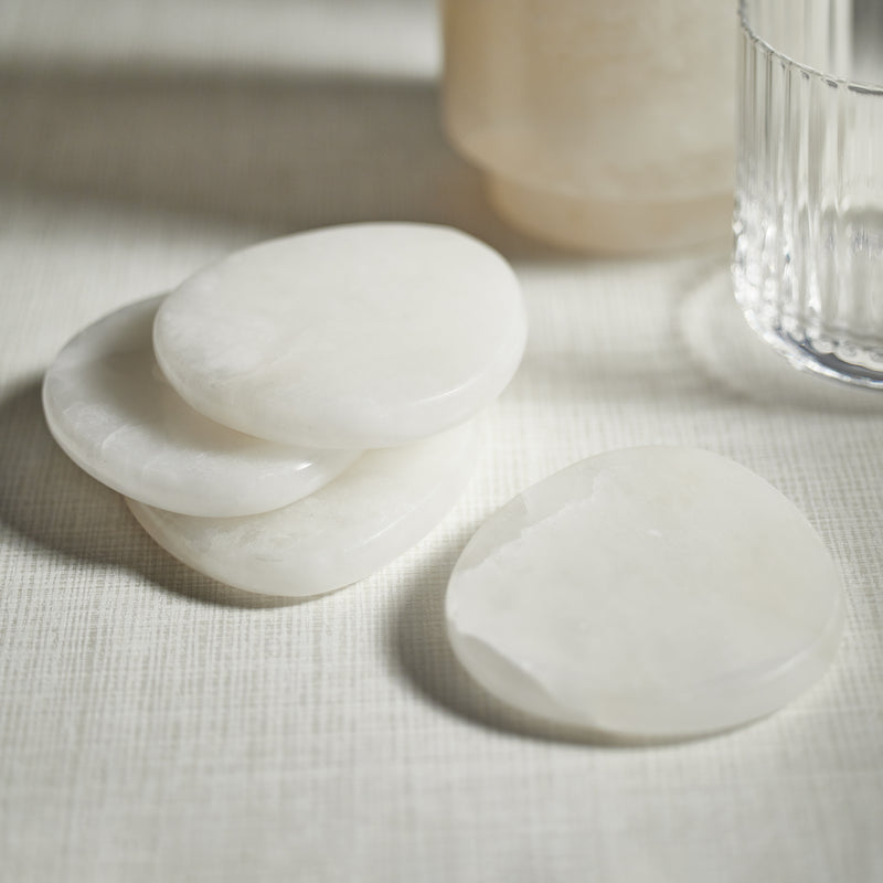 Zodax Bennour Alabaster Coasters, Set of 4