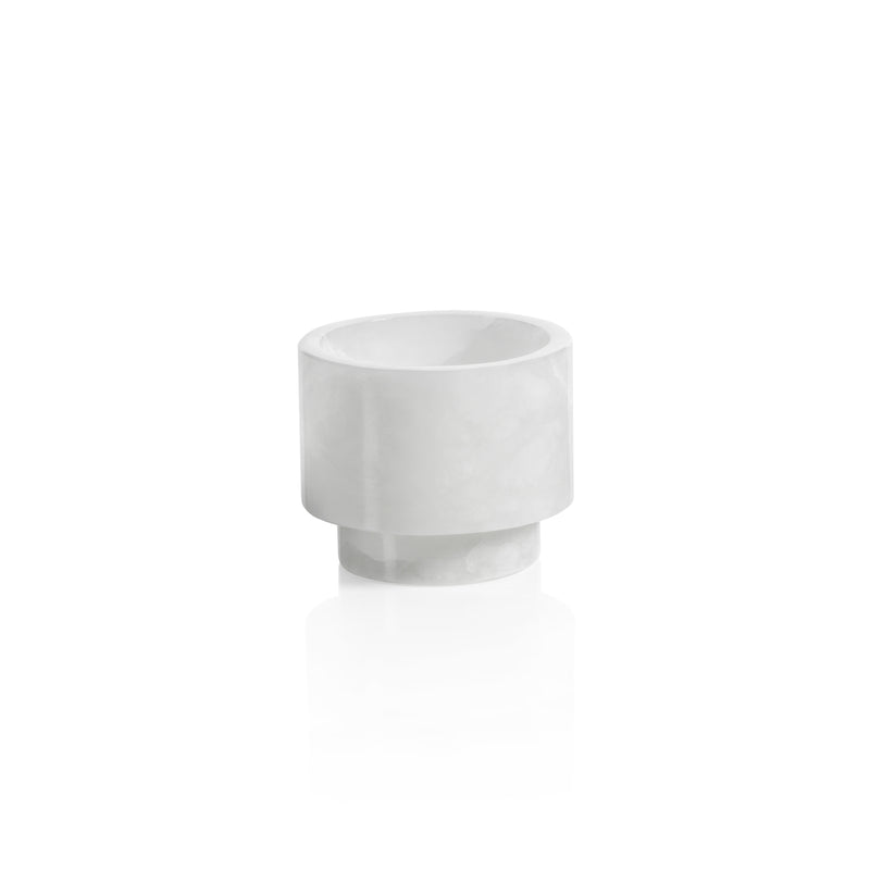 Zodax Trapani Polished Alabaster Stone Candle Holder, Small