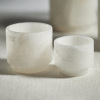 Zodax Trapani Polished Alabaster Stone Candle Holder, Large