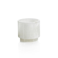 Zodax Trapani Polished Alabaster Stone Candle Holder, Large