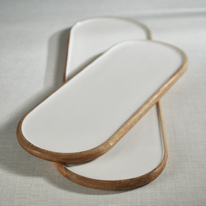Zodax Petrolina Mango Wood Oval Serving Tray / Platter, Small
