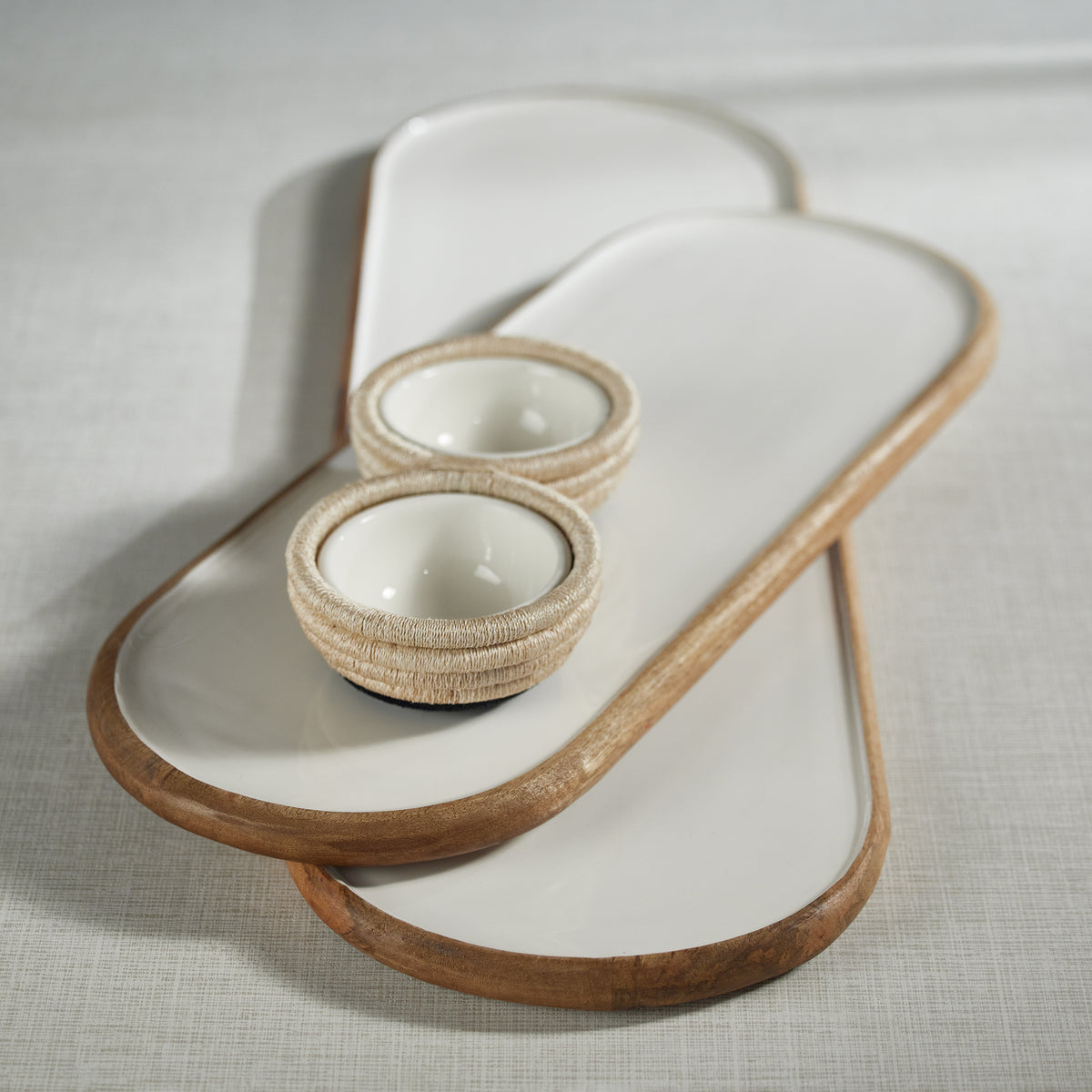 Zodax Petrolina Mango Wood Oval Serving Tray / Platter, Large