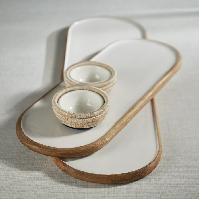 Zodax Petrolina Mango Wood Oval Serving Tray / Platter, Large