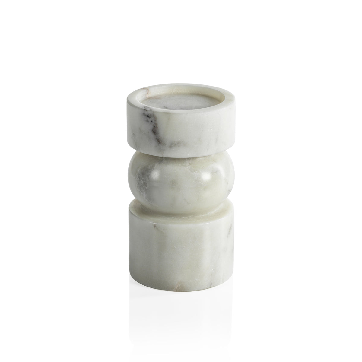 Zodax Marrakesh Marble Pillar Candle Holders, Small, Set of 2