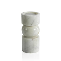 Zodax Marrakesh Marble Pillar Candle Holders, Large, Set of 2