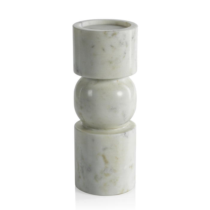 Zodax Marrakesh 10" Tall Marble Pillar Candle Holder