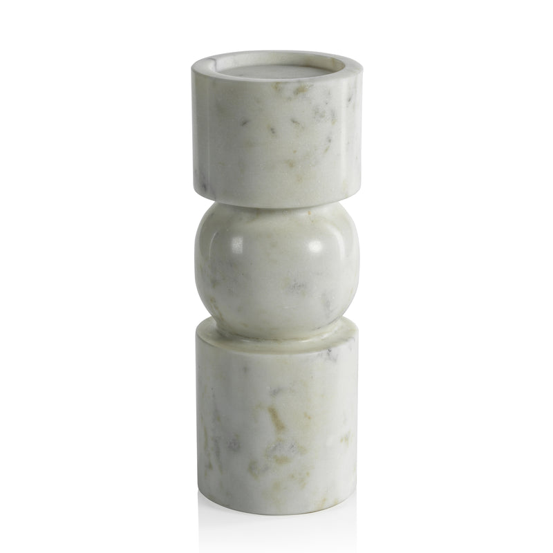 Zodax Marrakesh 10" Tall Marble Pillar Candle Holder
