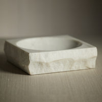 Zodax Terni Rock Finish Square White Marble Bowl