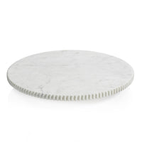 Zodax Caserta Ribbed Finish White Marble Lazy Susan