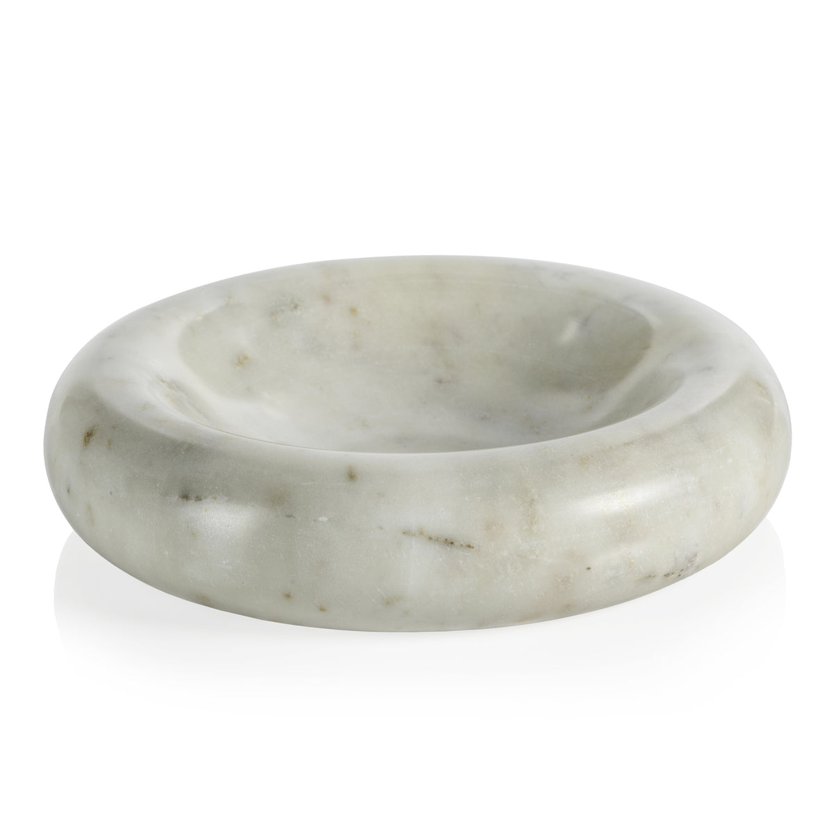 Zodax Monza Curved Round Marble Bowl, Large