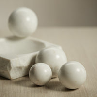 Zodax Monza White Marble Fill Decorative Balls, 3", Set of 4