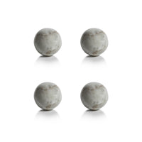 Zodax Monza White Marble Fill Decorative Balls, 3", Set of 4