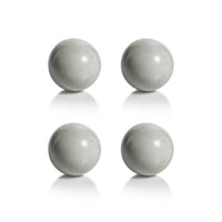 Zodax Monza White Marble Fill Decorative Balls, 3.5", Set of 4