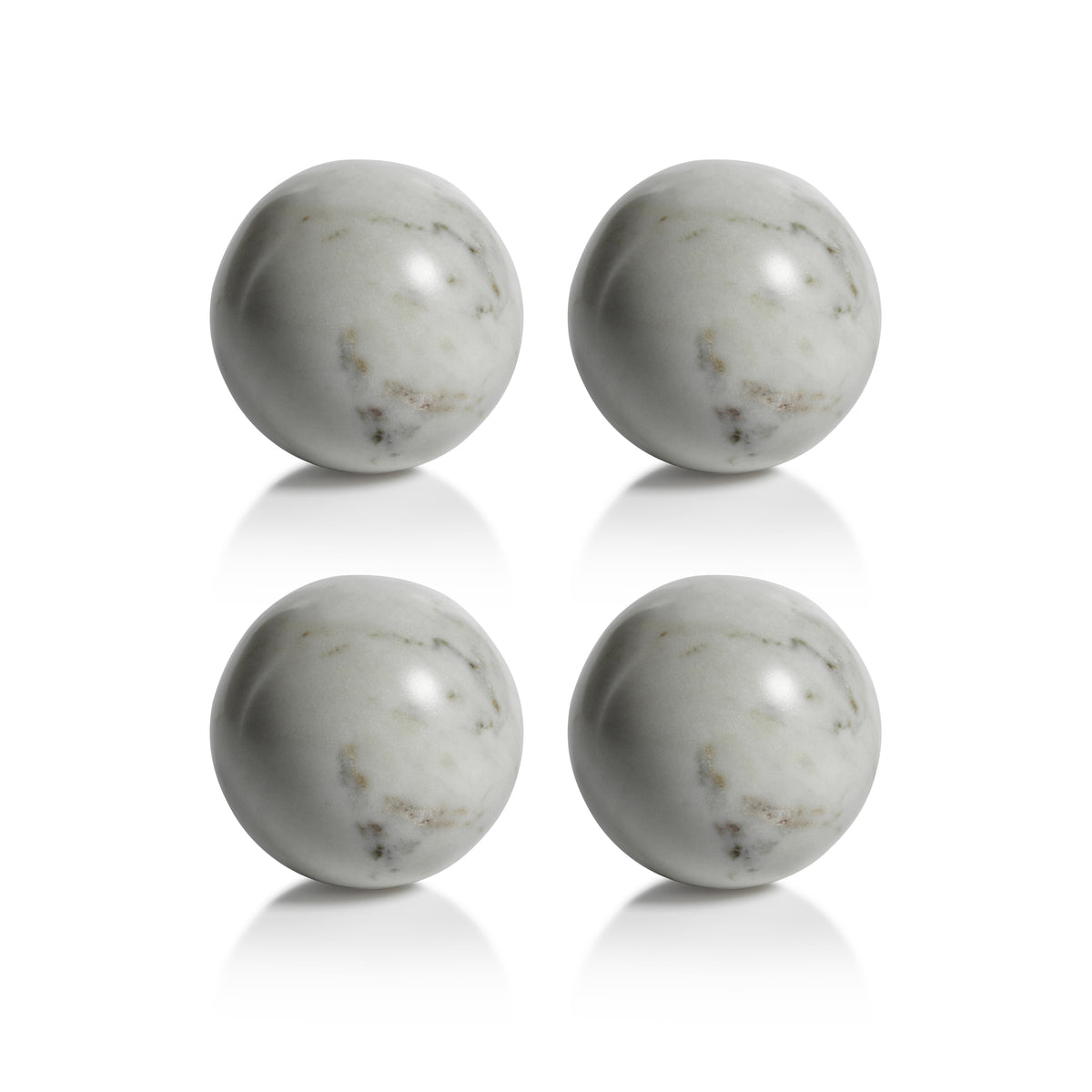 Zodax Monza White Marble Fill Decorative Balls, 4", Set of 4