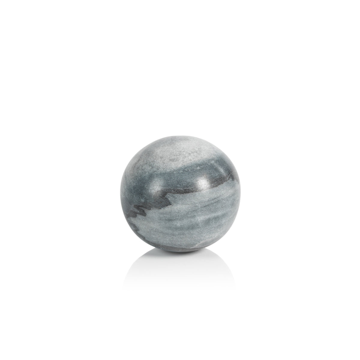 Zodax Monza Gray Marble Fill Decorative Balls, 3", Set of 4