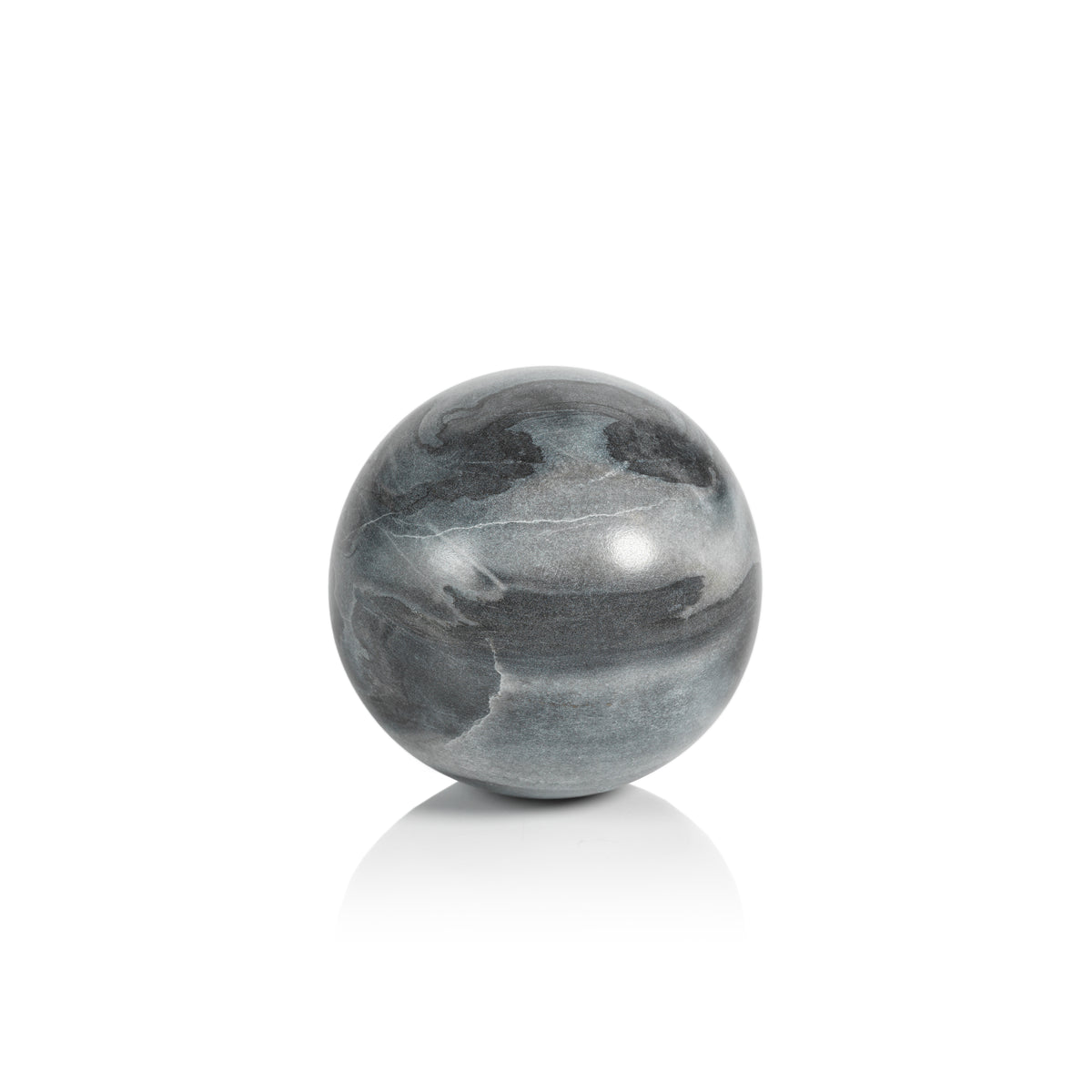 Zodax Monza Gray Marble Fill Decorative Balls, 3.5", Set of 4