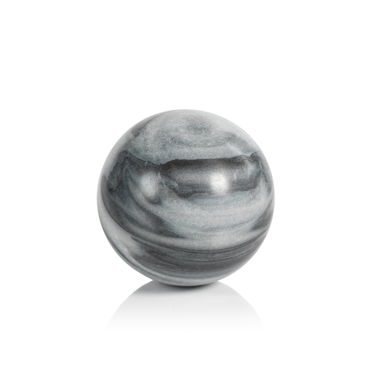 Zodax Monza Gray Marble Fill Decorative Balls, 4", Set of 4