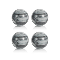 Zodax Monza Gray Marble Fill Decorative Balls, 4", Set of 4