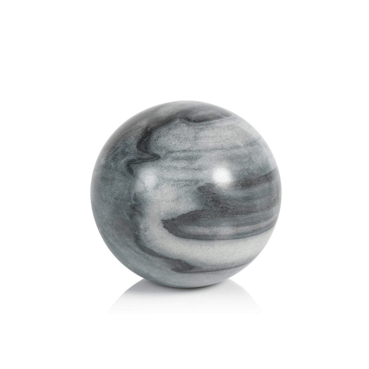 Zodax Monza Gray Marble Fill Decorative Balls, 4.5", Set of 4