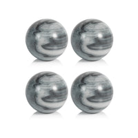 Zodax Monza Gray Marble Fill Decorative Balls, 4.5", Set of 4