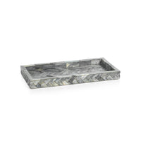 Zodax Bengkulu Bone Braided Tray, 14.25" x 7.25", Mayfair Gray